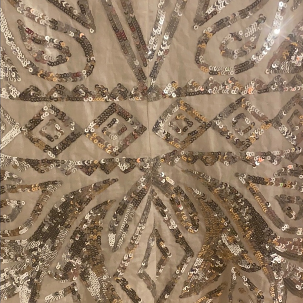 Calypso Silver Sequin Linen Mini Shift Dress - image 6